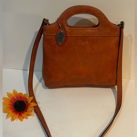 Vintage Y2K Candie’s Orange Faux Leather Crossbody Shoulder Bag Top Handle - Picture 4 of 12